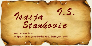 Isaija Stanković vizit kartica
